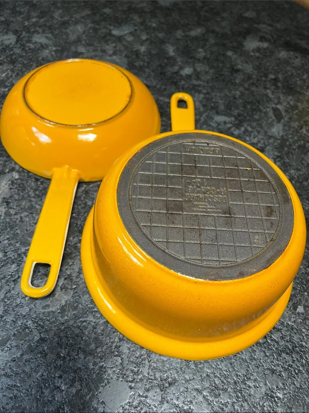 6 Piece Yellow Enamel Steel Aluminum Pots Pans